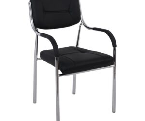 ALPHA Πολυθρόνα Γραφείου Επισκέπτη Χρώμιο Pu Μαύρο ALPHA Πολυθρόνα Γραφείου Επισκέπτη Χρώμιο Pu Μαύρο